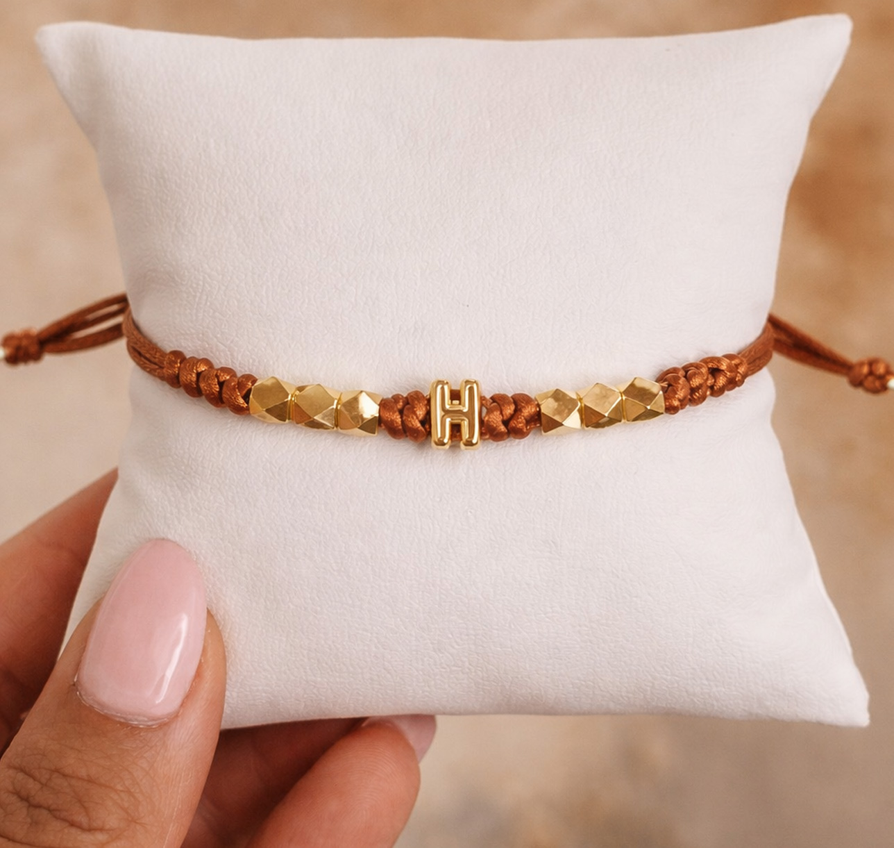 Pulsera Dije Inicial - Baño Oro 18k
