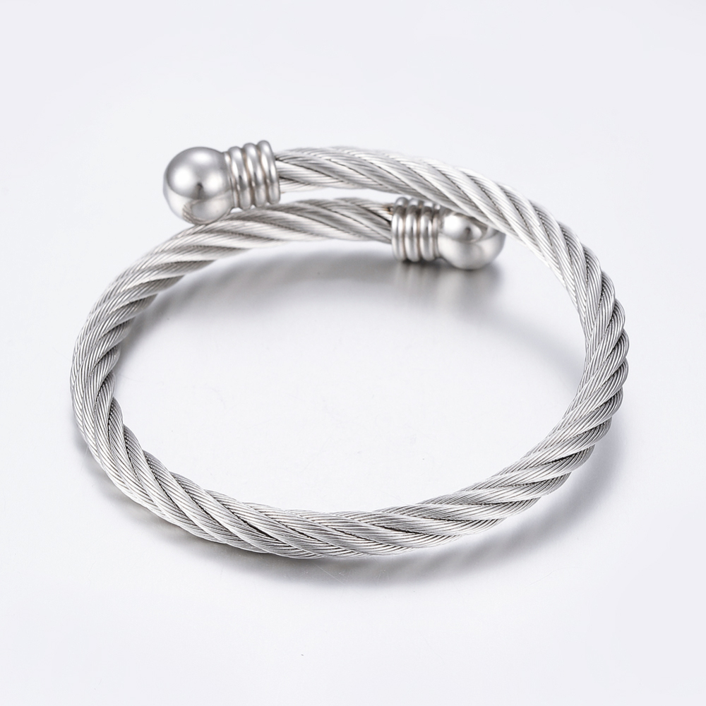 Pulsera Brazalete de Acero Quirúrgico color Plata