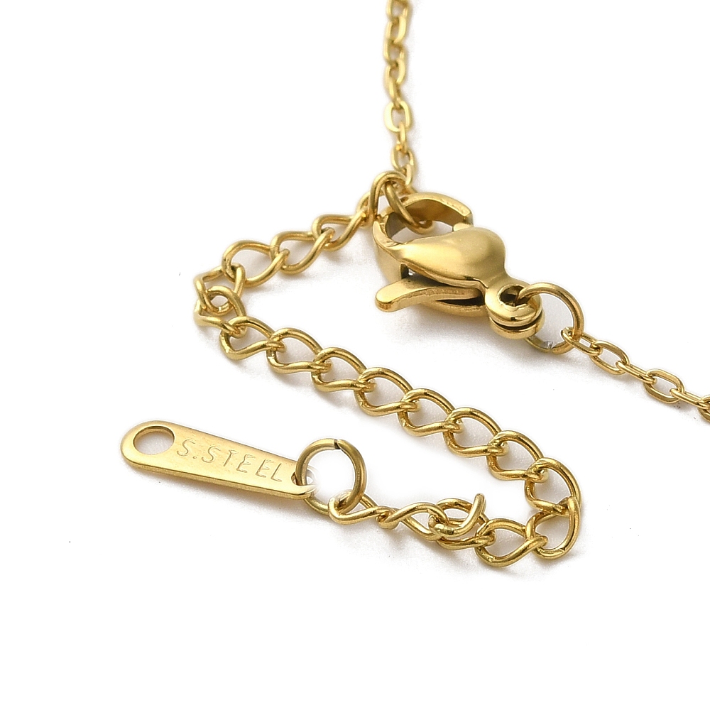 Collar de cadena con dije de trébol Acero Quirúrgico y Cubic Zirconia — foto 4