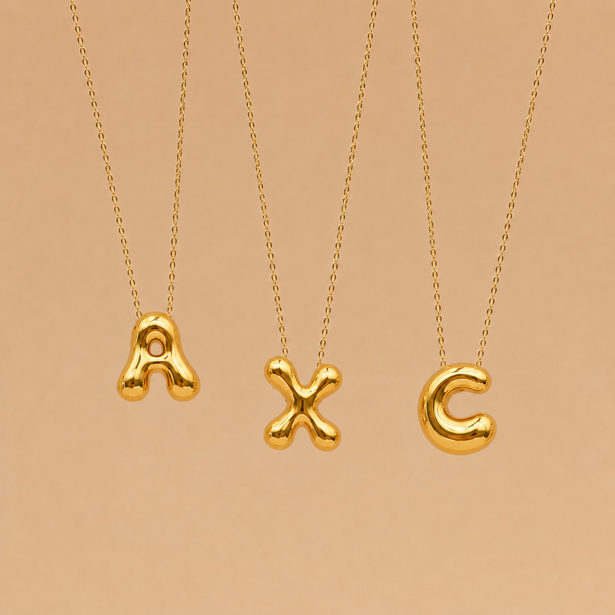 Collar inicial Enchapado Oro 14k
