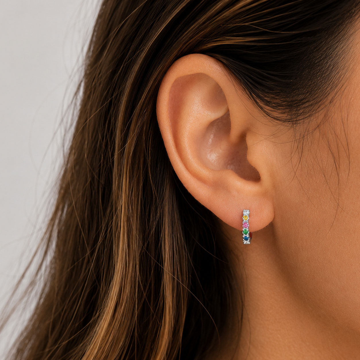 Aros Plata 925 Cubic Zirconia Multicolor 
