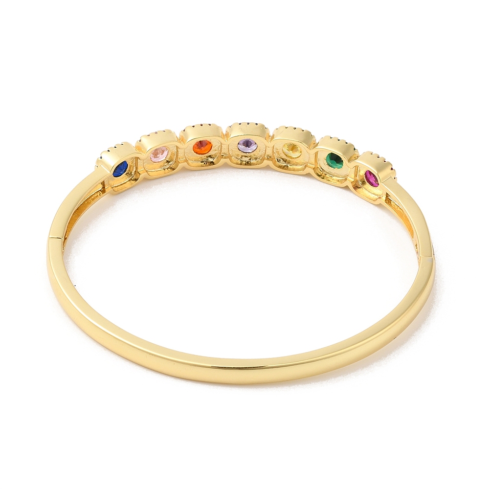 Brazalete Cubic Zirconia Multicolor Enchapado en Oro — foto 3