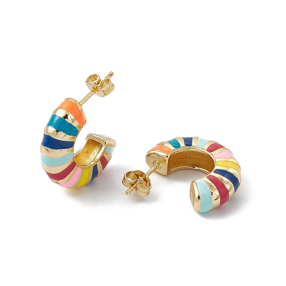 Pendientes Multicolor Esmaltado Oro 18k