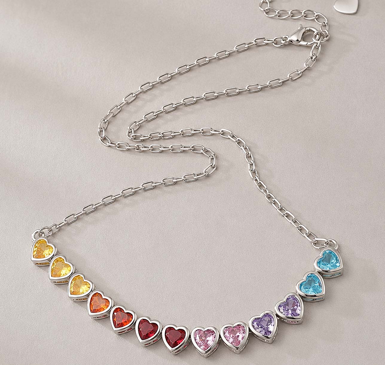 Collar Corazones Cubic Zirconia