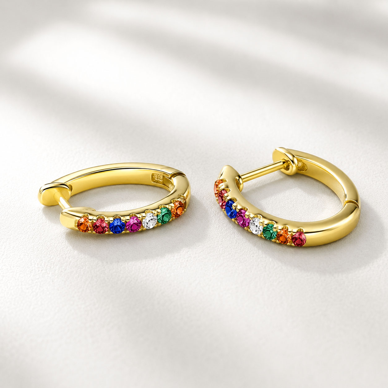 Aros Plata 925 Dorado con Cubic Zirconia Multicolor — foto 3