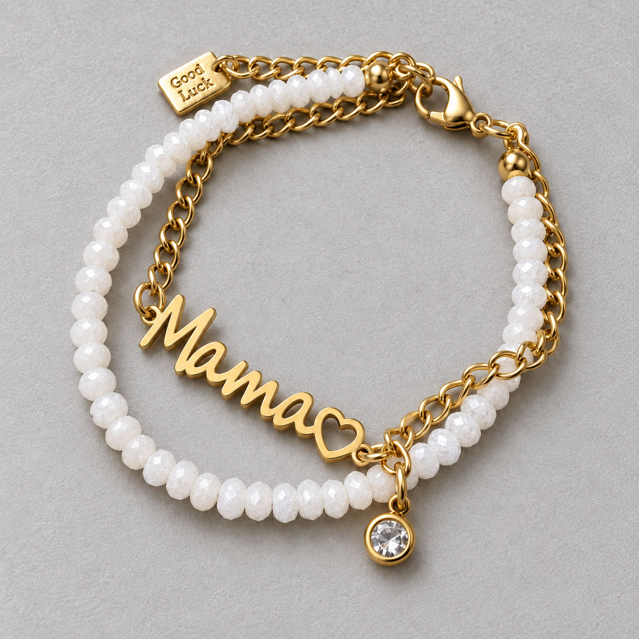 Pulsera Mamá Acero Waterproof Blanca Ajustable