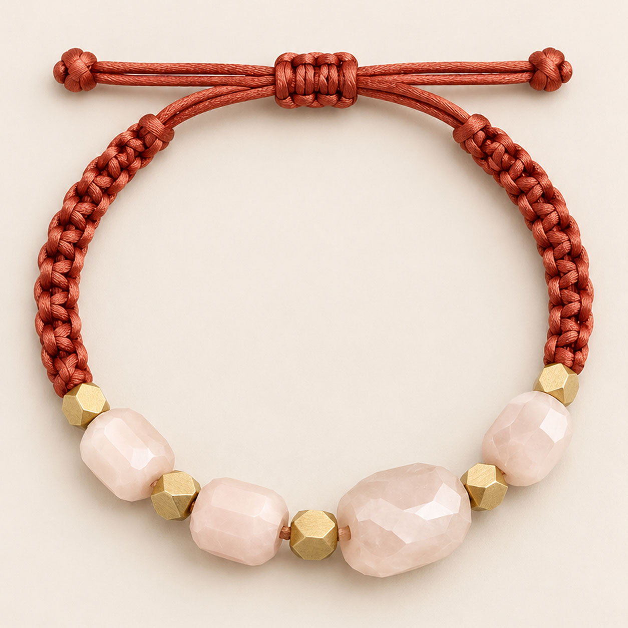 Pulsera Macramé y Cuentas de Vidrio 