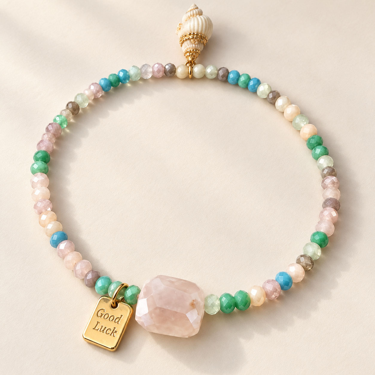 Pulsera Cristales Multicolor pastel Caracol