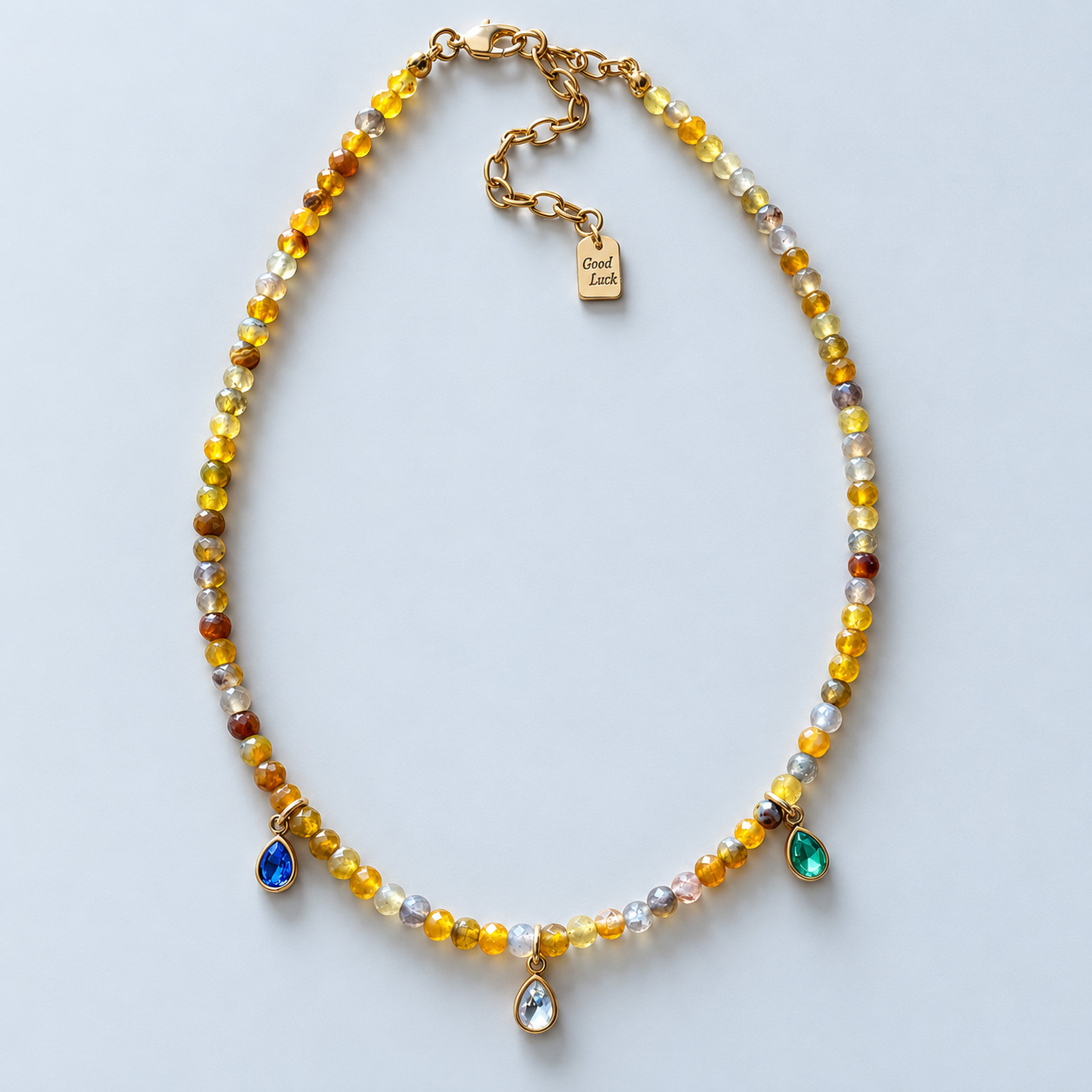 Collar Jade Micro Piedras con Gotas Cubic Zirconia Verde — foto 4