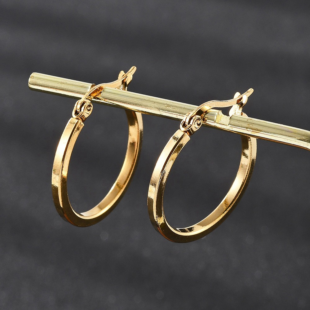 Aros Acero Tipo Argolla Dorados 23mm — foto 5