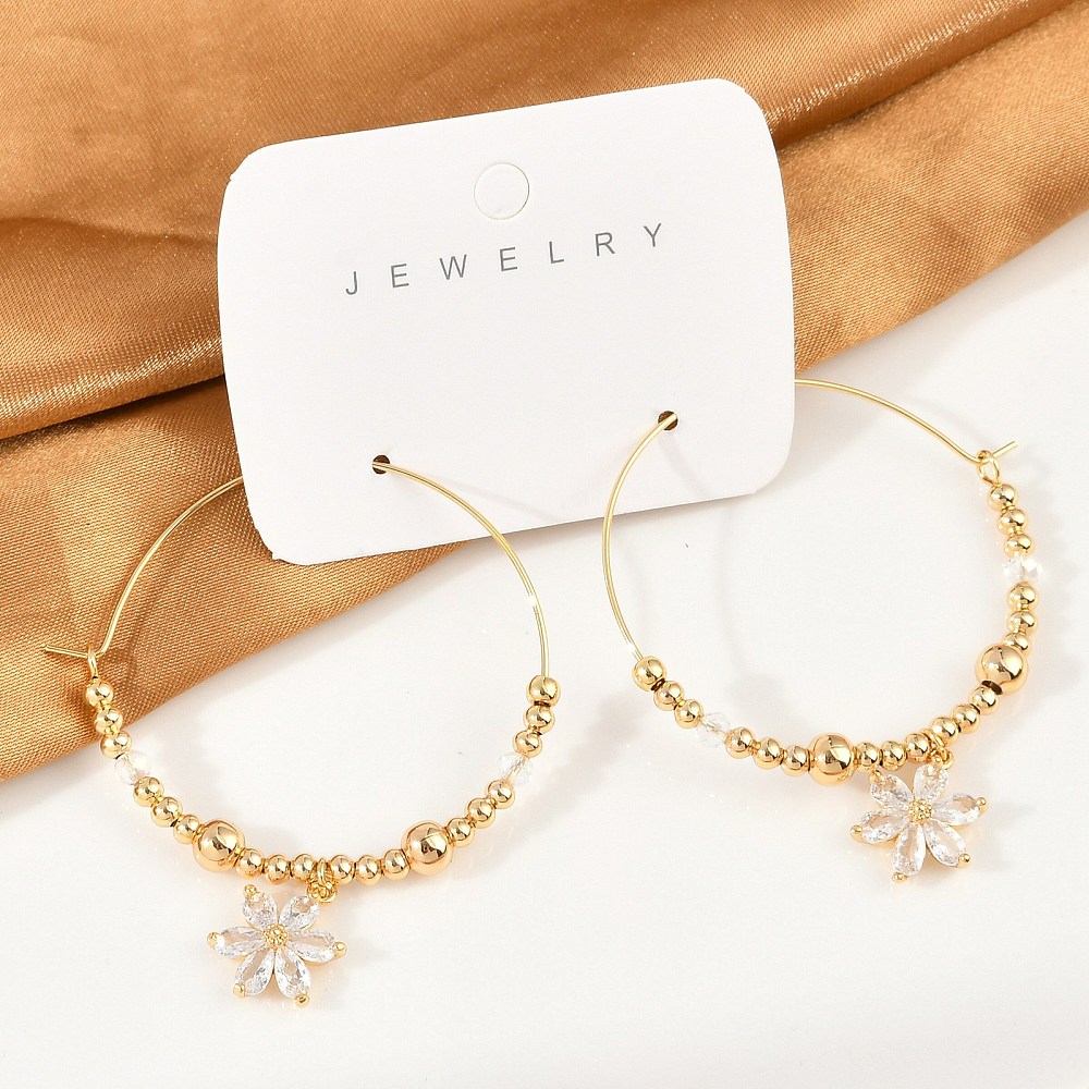 Aros con Cristales Cubic Zirconia Enchapado en Oro — foto 5